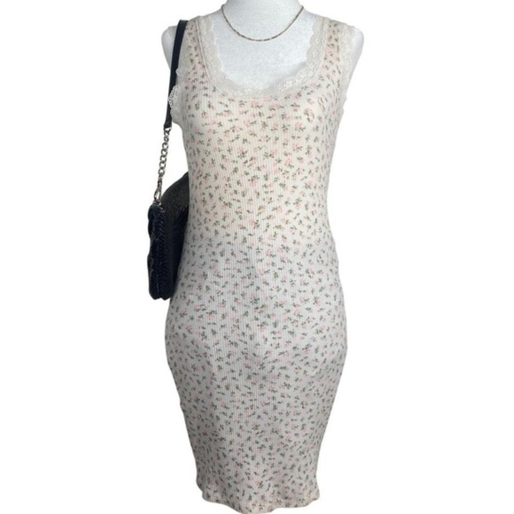 Cottagecore Floral Lace Slip Dress Womens Small Divided H&M 2000s Y2K Style